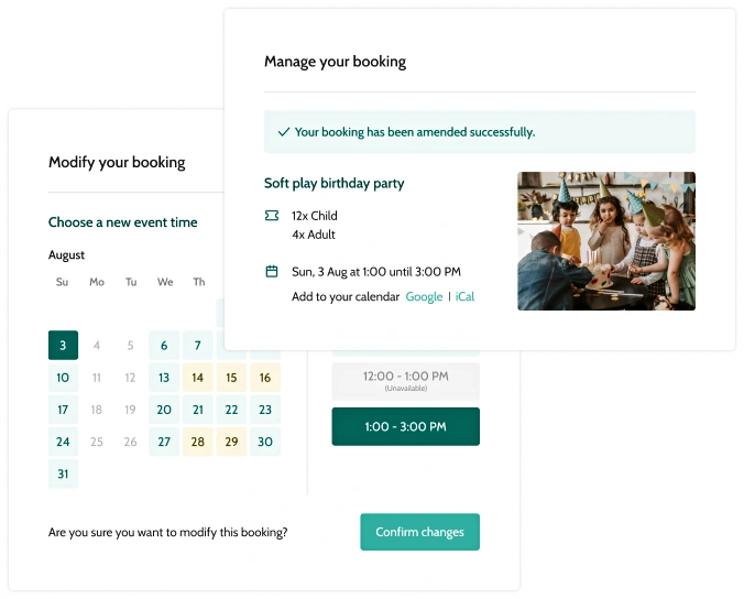 Manage your indoor playground booking - Beyonk graphic interface